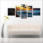 Quadro Decorativo Paisagens Mar Praia Natureza Com 5 Peças TT11