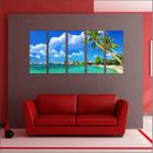 Quadro Decorativo Paisagens Praia Mar Coqueiros 5 Peças GG3