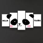 Quadro Decorativo Panda 5pc 129x61