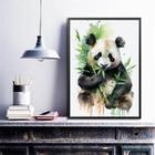 Quadro Decorativo Panda Aquarela 33X24Cm - Com Vidro