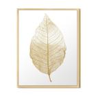 Quadro Decorativo para Hall de Entrada 30x40cm Folha White Gold com Moldura em Pinus - Hugart