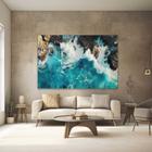 Quadro Decorativo para Quarto Sala Praia Azul Pedras Paisagem Grande Escritório Hall Cozinha Corredor