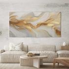 Quadro Decorativo para Sala Quarto Hall Abstrato Dourado Luxo Horizontal Grande Decoração Parede Tela