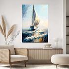 Quadro Decorativo Para Sala Quarto Hall Barco Mar Pintura