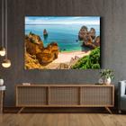 Quadro Decorativo para Sala Quarto Hall Praia Com pedras 90x60