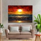 Quadro Decorativo para Sala Quarto Por do Sol Praia arte 130x90