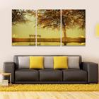 Quadro Decorativo Parede Sala 120x60 Árvore Sol Paisagem Kit