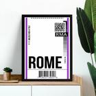 Quadro Decorativo Passagem Para Roma 24x18cm - com vidro