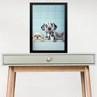 Quadro Decorativo Pet Shop - Cães e Gato 45x34cm - com vidro