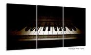 Quadro Decorativo Piano Retro Música Com Tela De Tecido