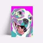 Quadro Decorativo Pitbull Cachorro Abstrato 20x30 Mdf Sala