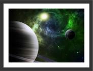 Quadro Decorativo Planetas Universo Espaço Cósmico Estrelas Salas Decorações Com Moldura