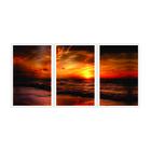 Quadro Decorativo Pôr Do Sol Laranja Mar 115X57 Sala Quarto