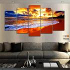 Quadro Decorativo Por do Sol Vermelho 130x63 em tecido