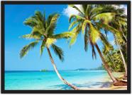 Quadro Decorativo Praia Coqueiros Mar Paisagem Natureza Decorações Com Moldura G10