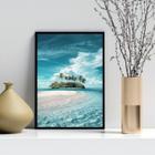 Quadro Decorativo Praia - Ilha 33X24Cm - Com Vidro