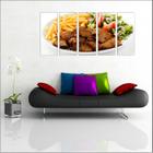 Quadro Decorativo Prato Gourmet Food Batata Frita 5 Peças GG4