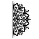 Quadro Para Colorir Mandala Floral 24x18cm Moldura:madeira Branca