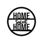 Quadro Decorativo Preto Mdf Home Sweet Home 40X20Cm