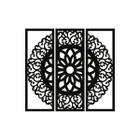 Quadro Decorativo Preto Mdf Mandala Arabesco 40X20Cm