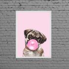 Quadro Decorativo Pug bubble Gum 45x34cm