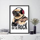 Quadro Decorativo Pug On The Rock 33X24Cm