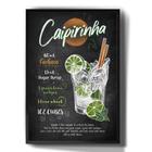 Quadro Decorativo Receita Caipirinha Bebida Desenho