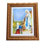 Quadro Decorativo Religioso N Sra de Lourdes A4 Luxo Premium