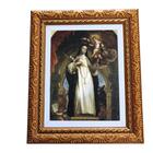 Quadro Decorativo Religioso Sta Rosa de Lima A4 Luxo Premium