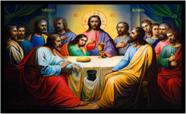 Quadro Decorativo Religiosos A Santa Ceia Jesus Cristo Bíblia Católico Com Moldura RC018