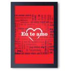 Quadro Decorativo Romântico Eu Te Amo Vários Idiomas 30X45Cm