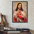 Quadro Decorativo Sagrado Coração De Jesus 45X34Cm - Branca