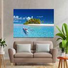 Quadro Decorativo sala Paraaisagem Pararaia Caribe Barco 60x40 Quadro Quarto Hall Cozinha