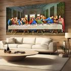 Quadro Decorativo Santa Ceia Jesus Cristo 100x70 em Tecido Canvas