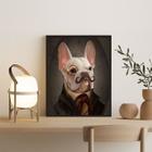 Quadro Decorativo Senhor Bulldog 33x24cm - com vidro