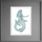 Quadro Decorativo Sereia Minimalista 45X34Cm - Com Vidro