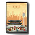 Quadro Decorativo Seul Korea Do Sul Cidade Desenho