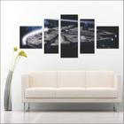 Quadro Decorativo Star Wars Nave Millenium Falcon Mosaico 5 Peças GG5