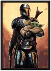 Quadro Decorativo Star Wars The Mandalorian Super Heróis Nerd Geek Decorações Com Moldura