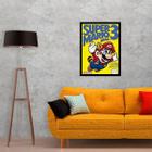 Quadro Decorativo Super Mario Bros 34X23Cm - Moldura Branca