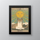 Quadro Decorativo Tarot Sol Gato 33x24cm - Moldura Preta