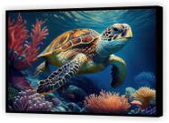 Quadro Decorativo Tartaruga Animais Marinhos Salas Tela Canvas Premium GG