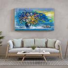 Quadro Decorativo Tela Canvas Abstrato Blue Vaso - 90x60 cm