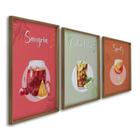 Quadro Decorativo Temático Sangria Cuba Libre Spritz com 3 Telas 50x75 e 60x90 para Quarto Hall Lavabo