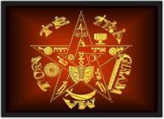 Quadro Decorativo Tetragrammaton Tetragrama Místicos Decorações Com Moldura