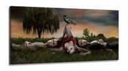 Quadro Decorativo The Vampire Diares Com Tela em Tecido Canvas 130x60