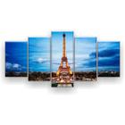 Quadro Decorativo Torre Eiffel Paris 129x61 5 Peças