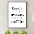 Quadro Decorativo Trabalho E Sorte 24X18Cm - Com Vidro