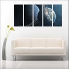 Quadro Decorativo Universo Planetas Espaço Galáxias Terra Lua Mosaico 5 Peças GG5