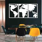 Quadro Decorativo Vazado Mapa Mundi MDF 3mm Preto